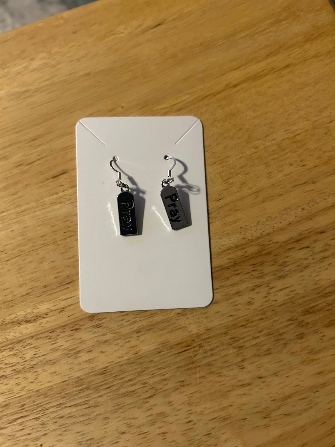 Pray silver earring 