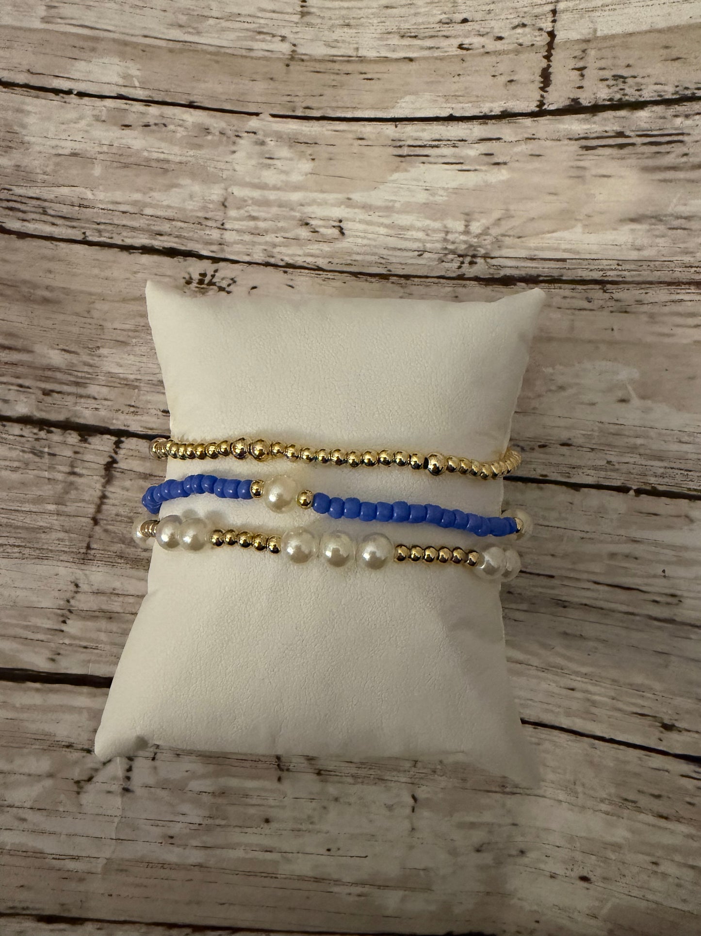 Pearly blue stack non tarnish