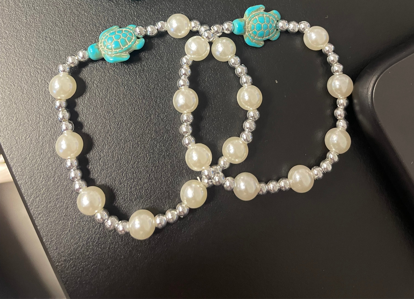 Silver turtle bracelet non tarnish beachwear