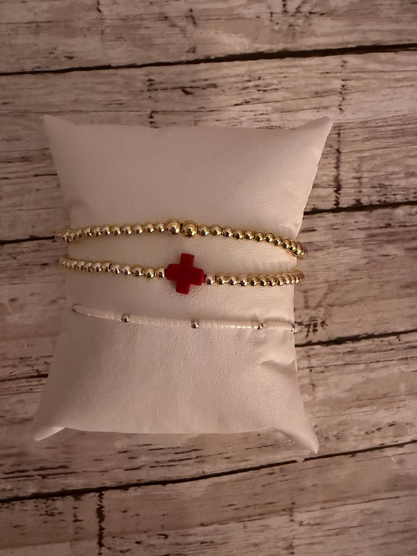 Gold filled red and pretty stack