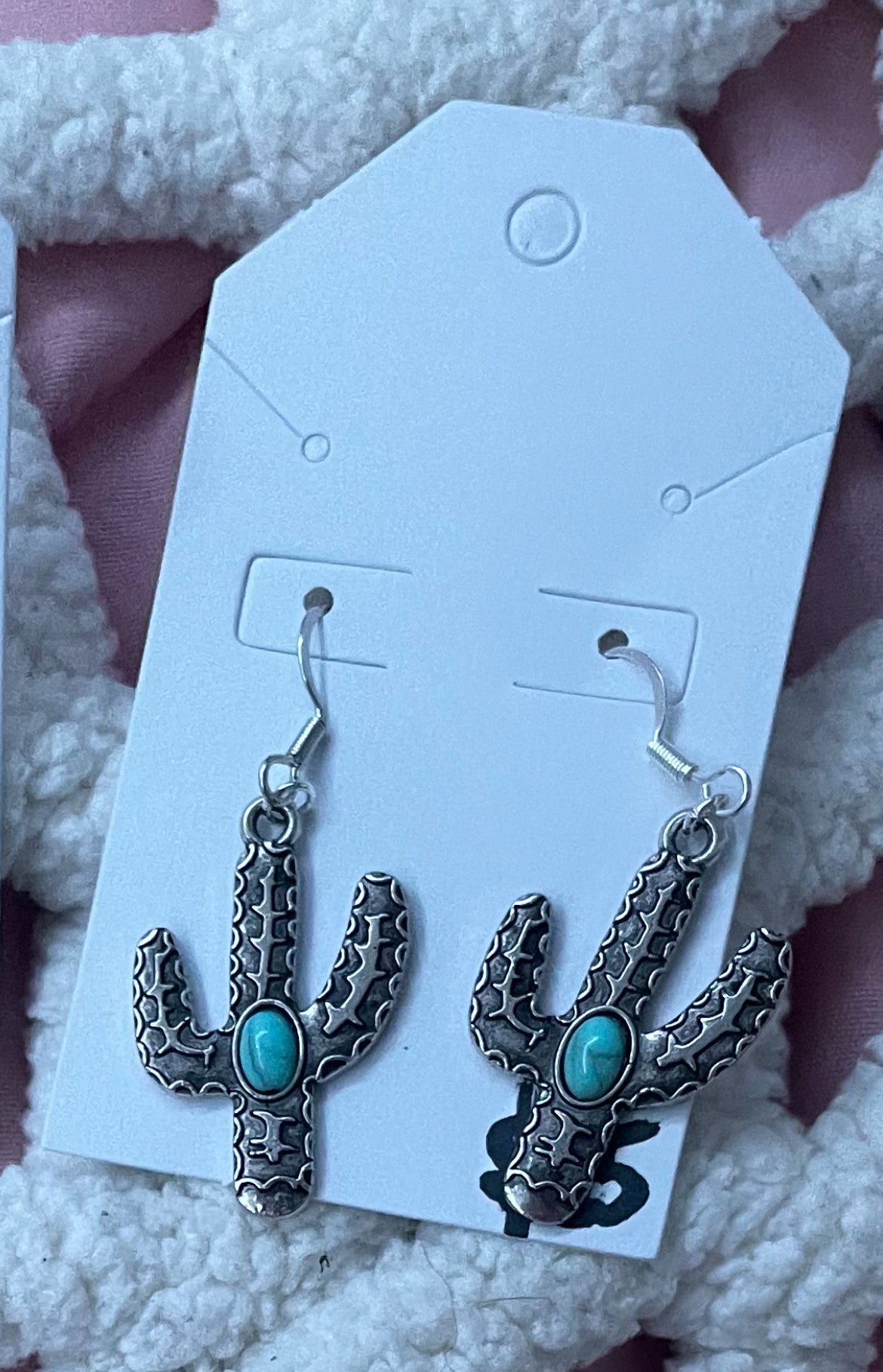 Cactus earrings silver