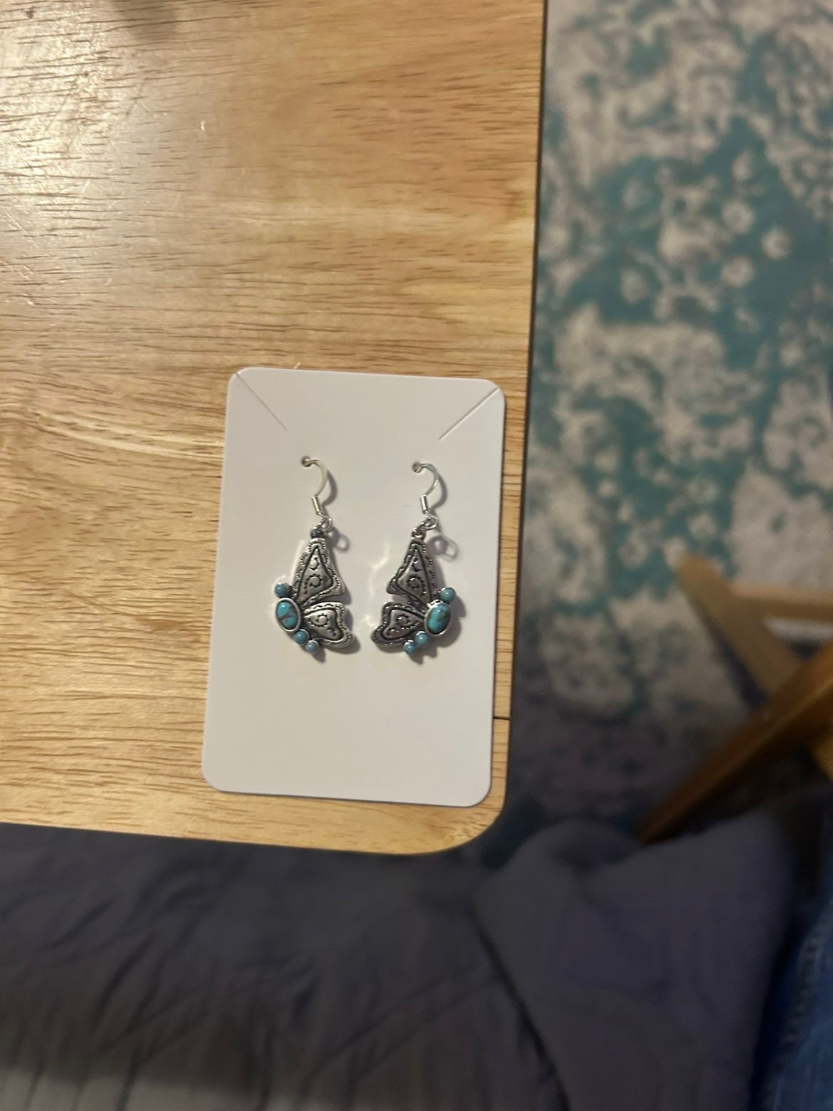 Turquoise butterfly earring 