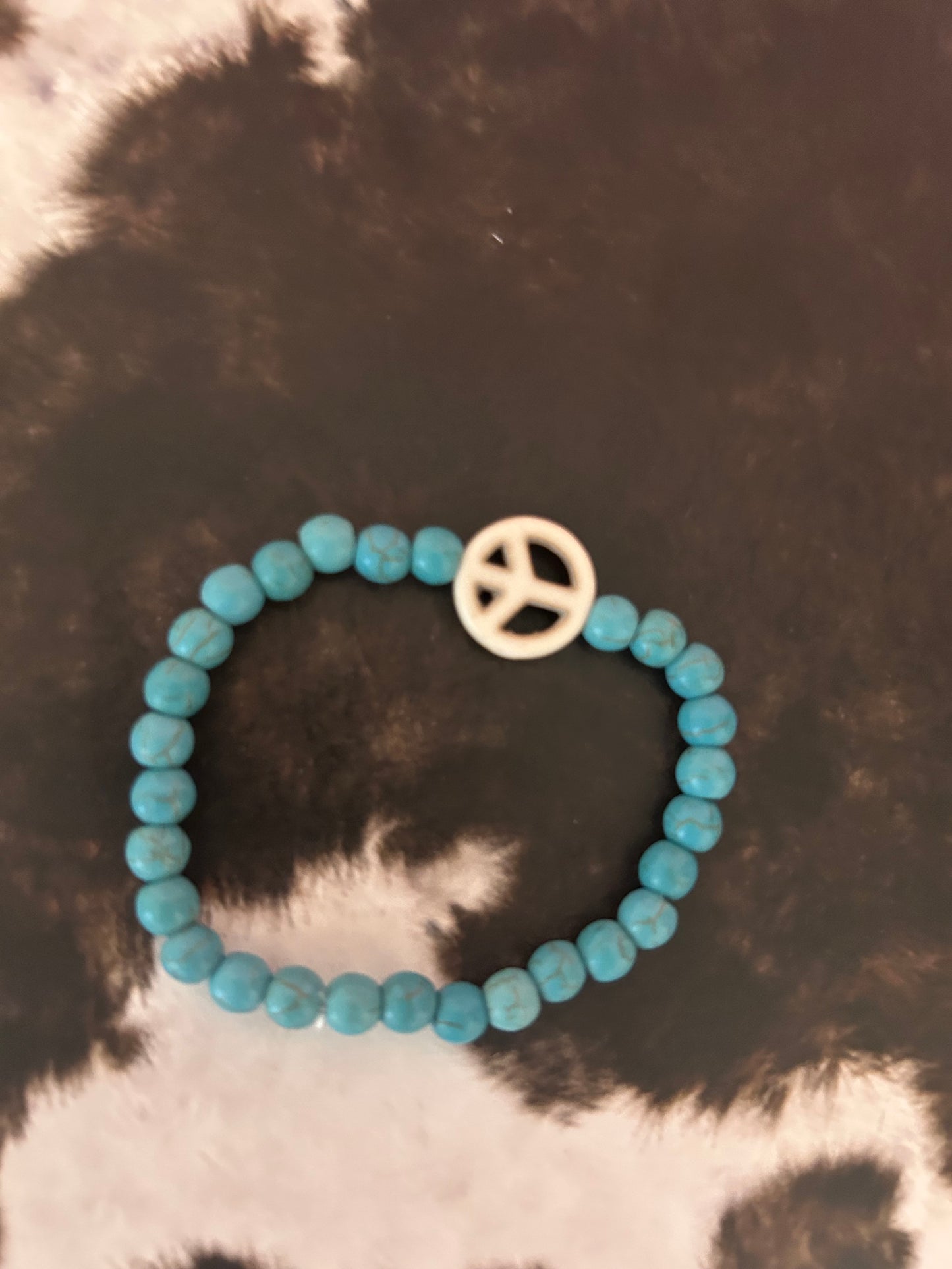 Turquoise peace sign bracelet