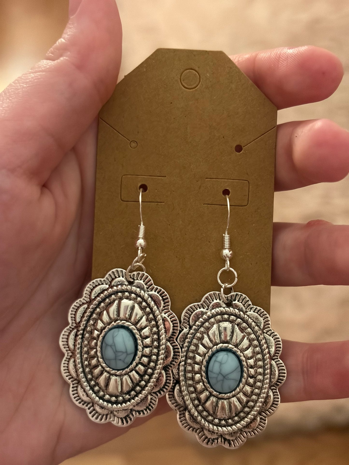 Blue and silver earrings sterling silver
