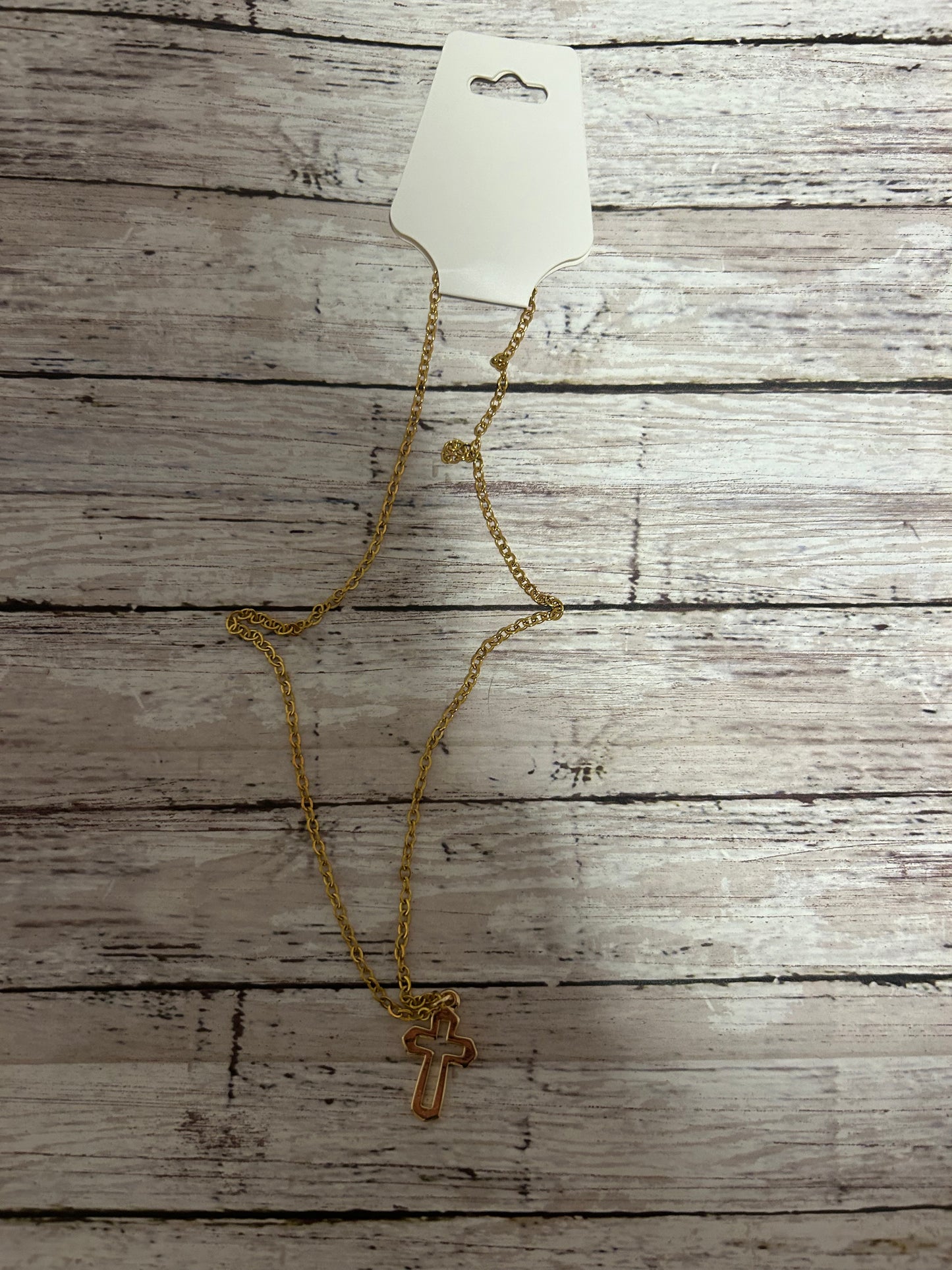 Cross non tarnish stainless steel necklace