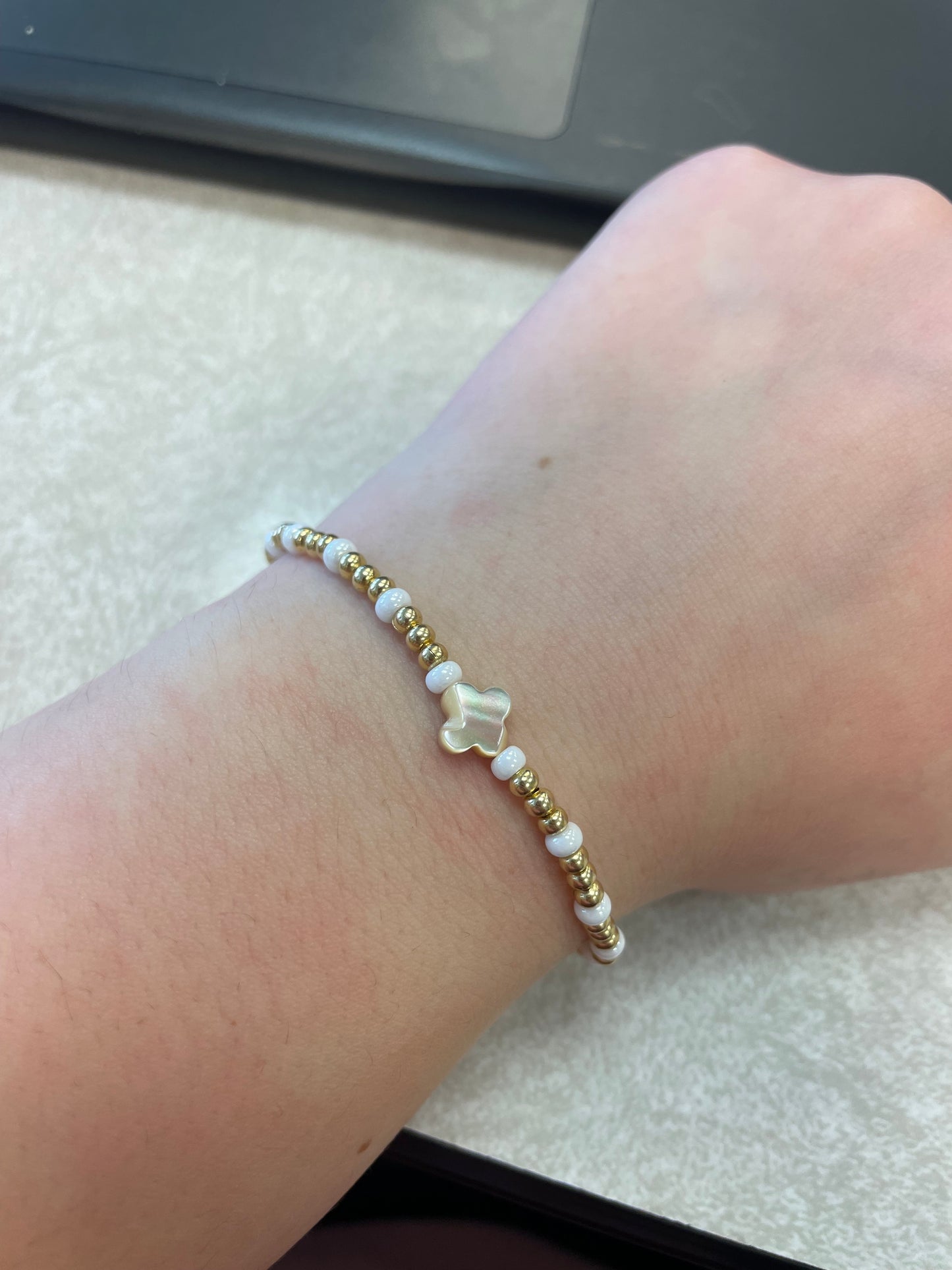 Gold clover bracelet non tarnish