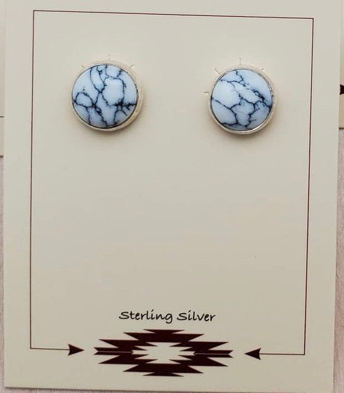 925 silver white buffalo earrings