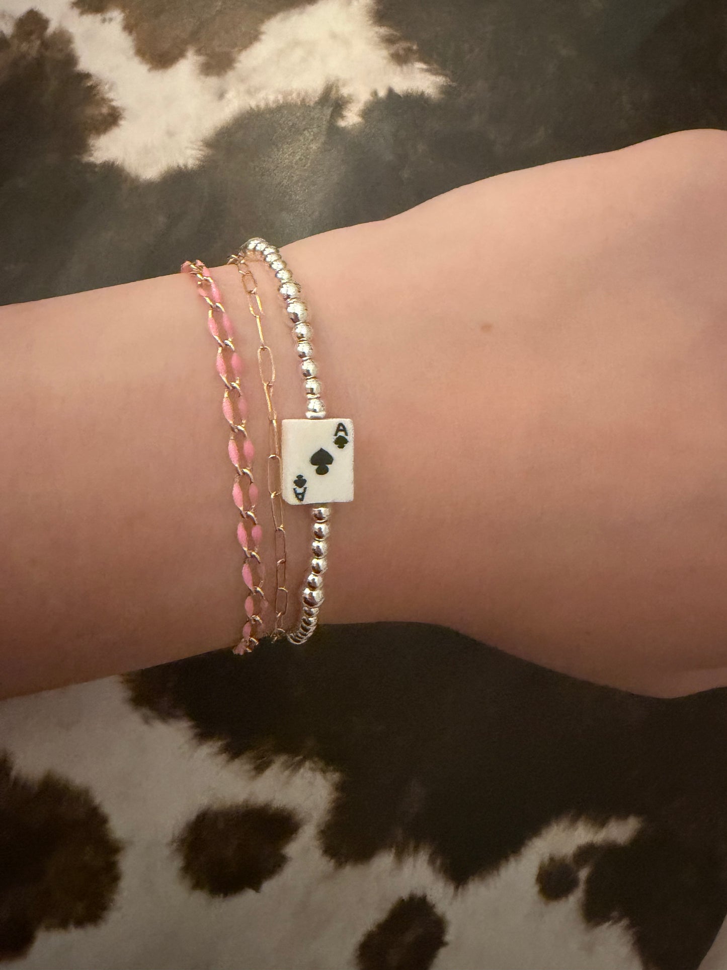 Ace of spades silver filled non tarnish bracelet