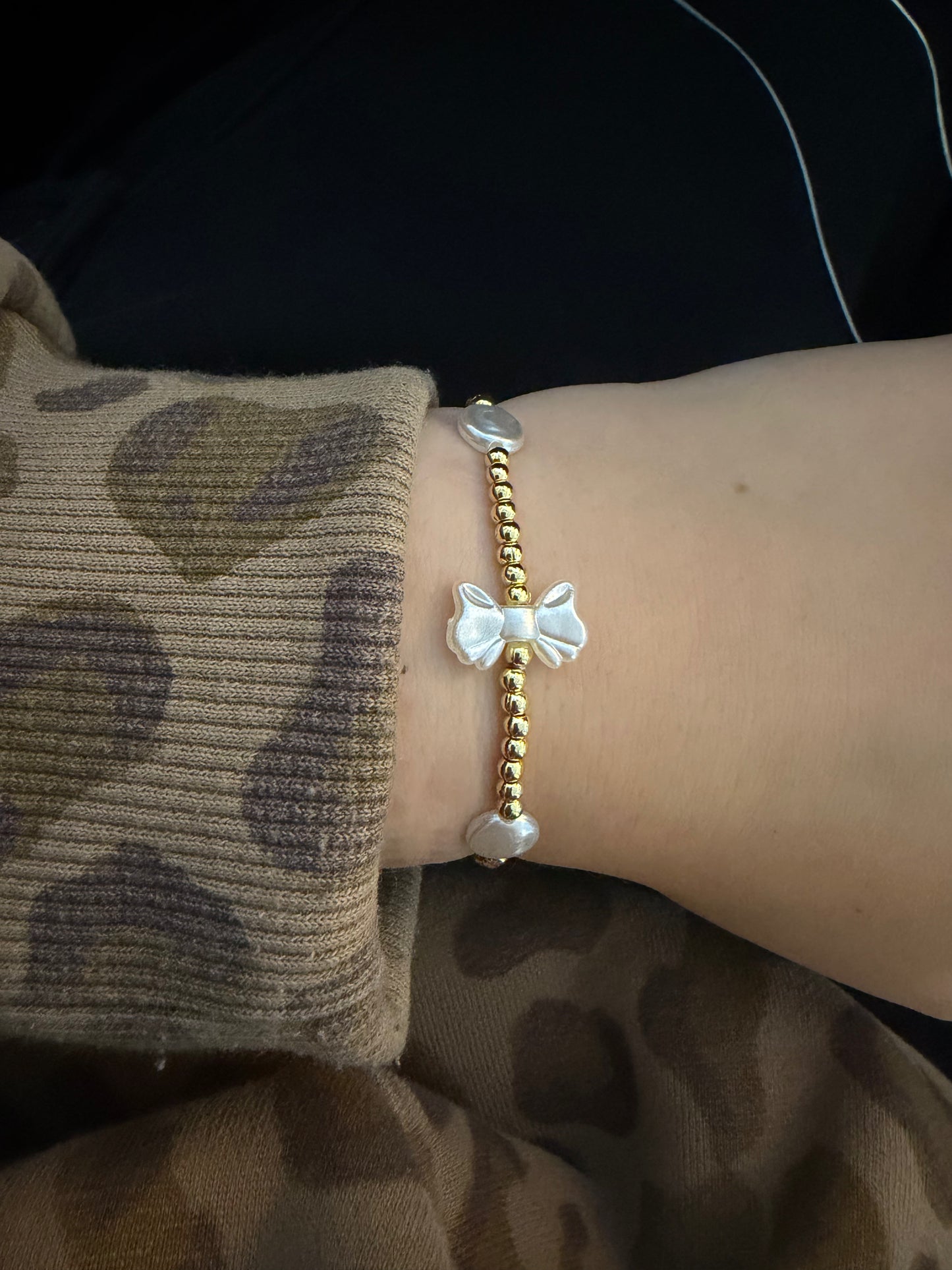 Mini bow pearl bracelet