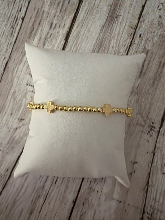 Mini gold Easter cross bracelet non tarnish