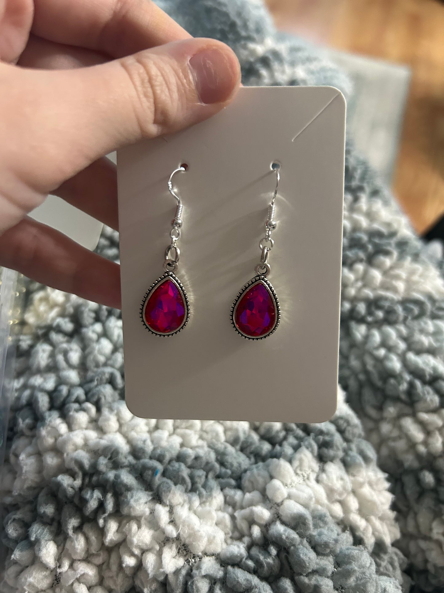 Pink diamond earrings in silver