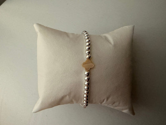 Silver filled clover single non tarnish bracelet