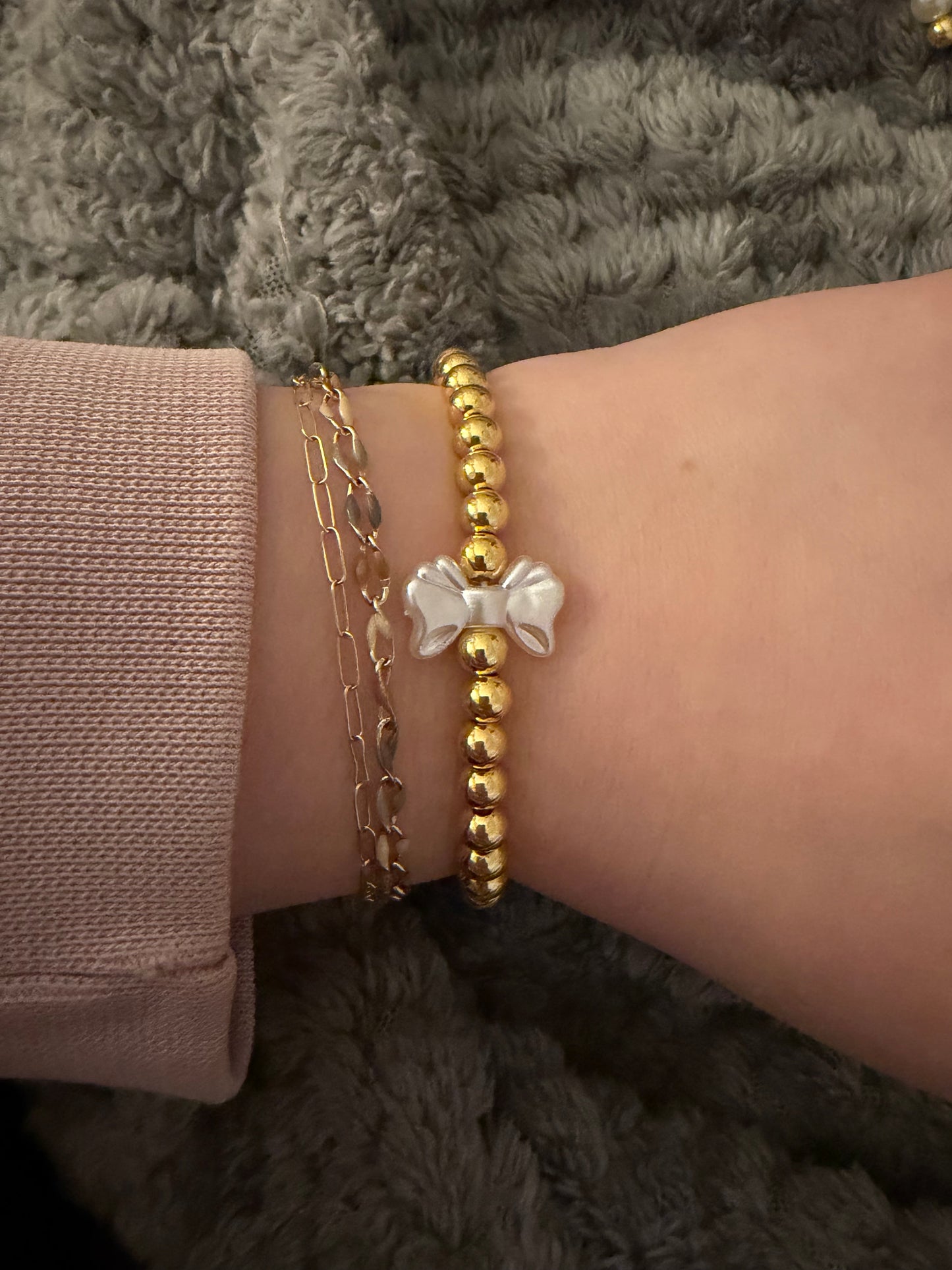 Mini bow bracelet non tarnish