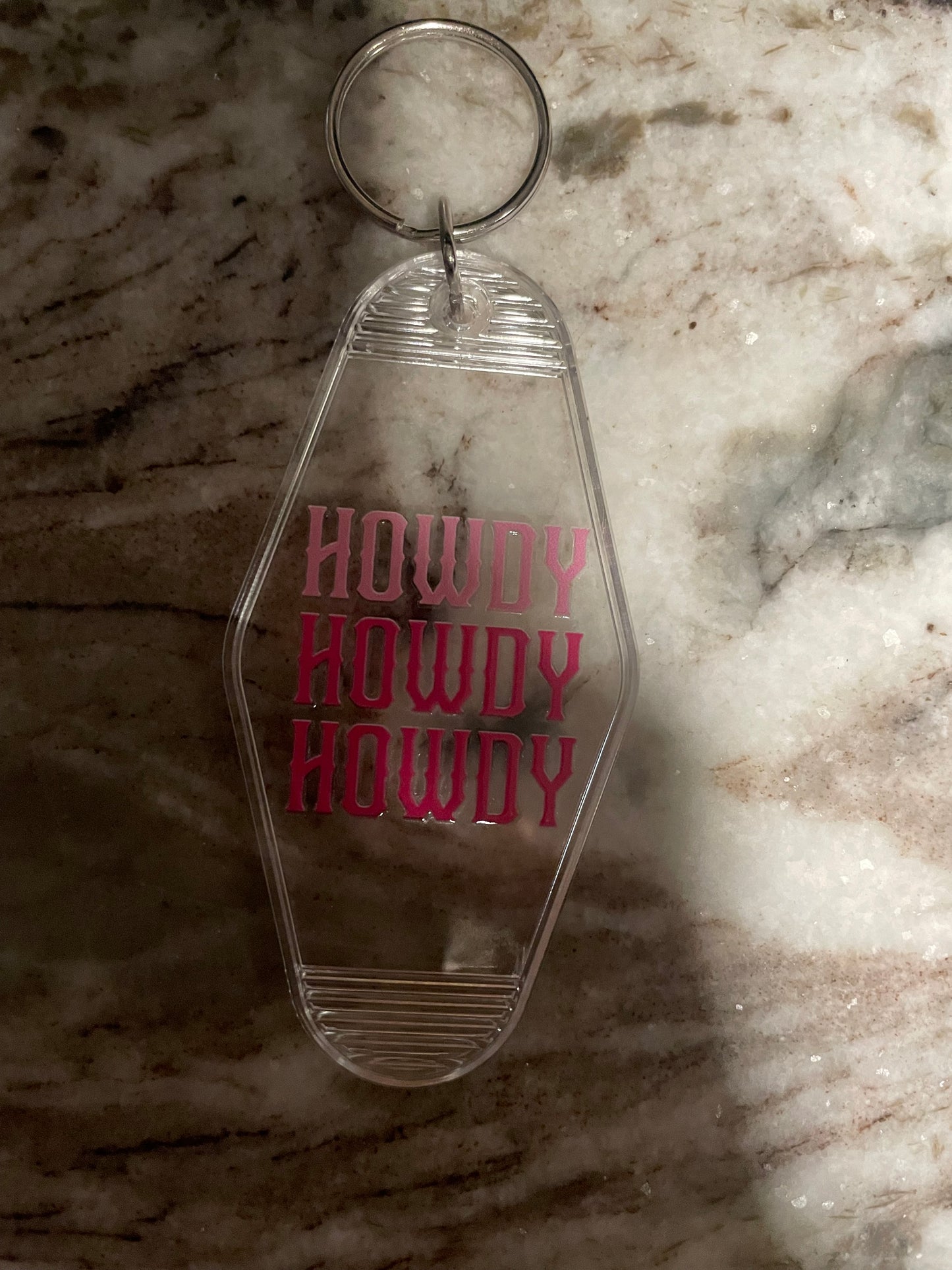 Pink howdy keychain