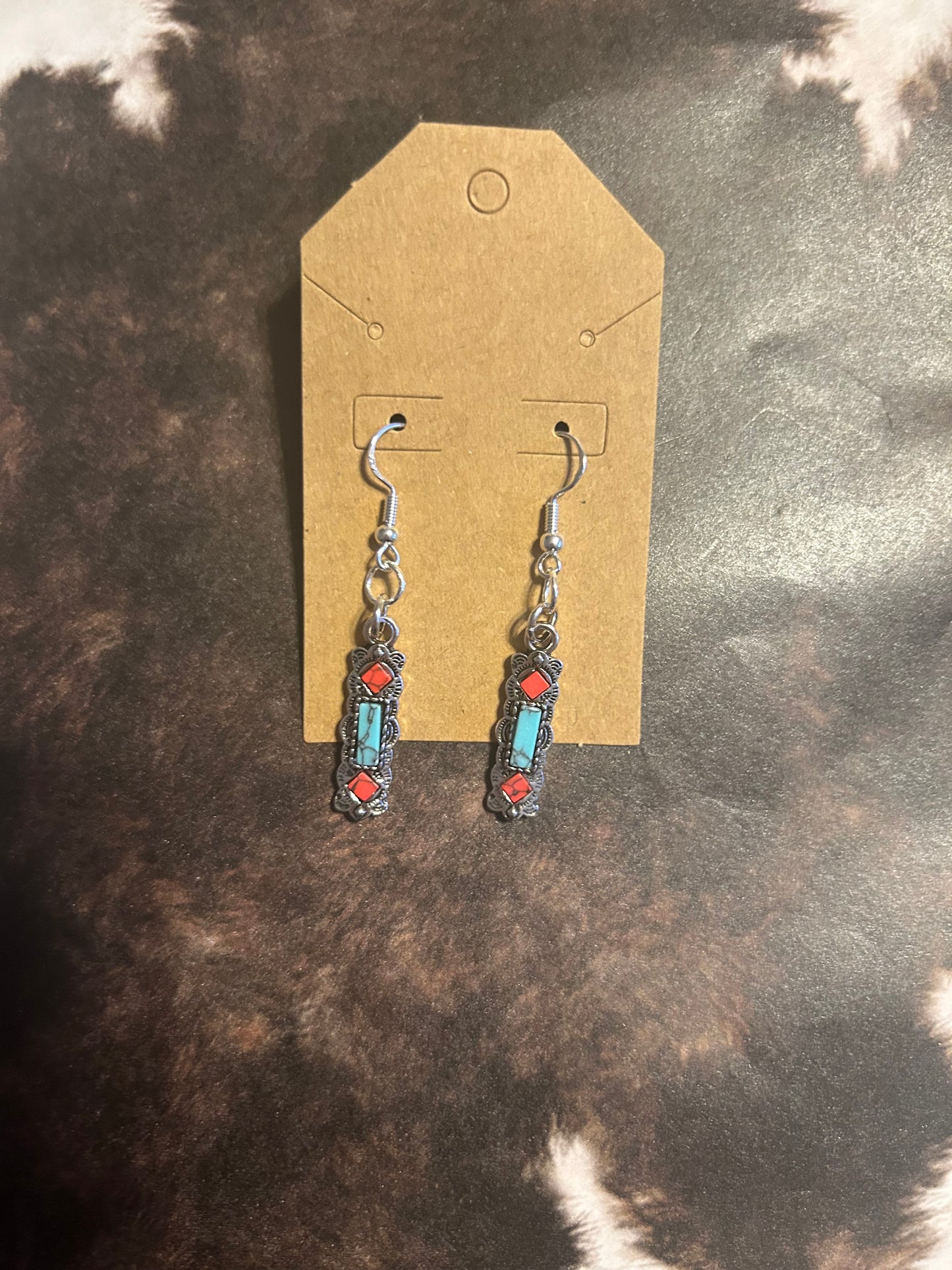 Turquoise bar earrings