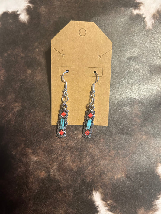 Turquoise bar earrings
