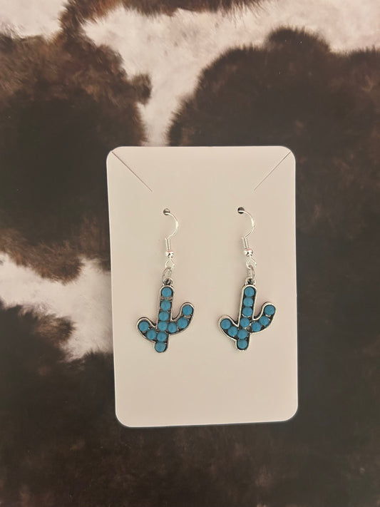 Sterling silver cactus earring