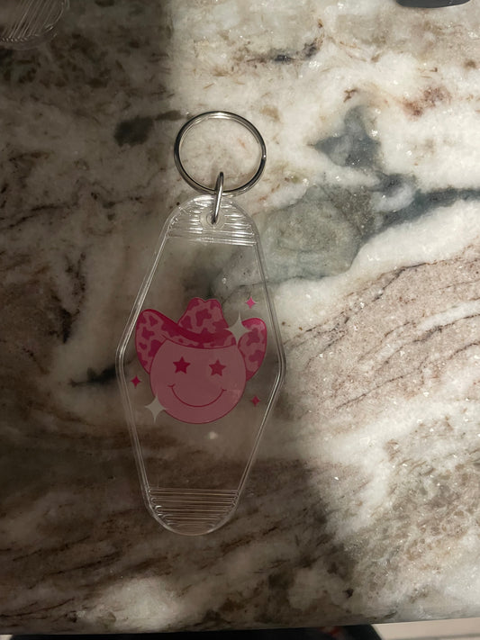 Smiley cowboy keychain