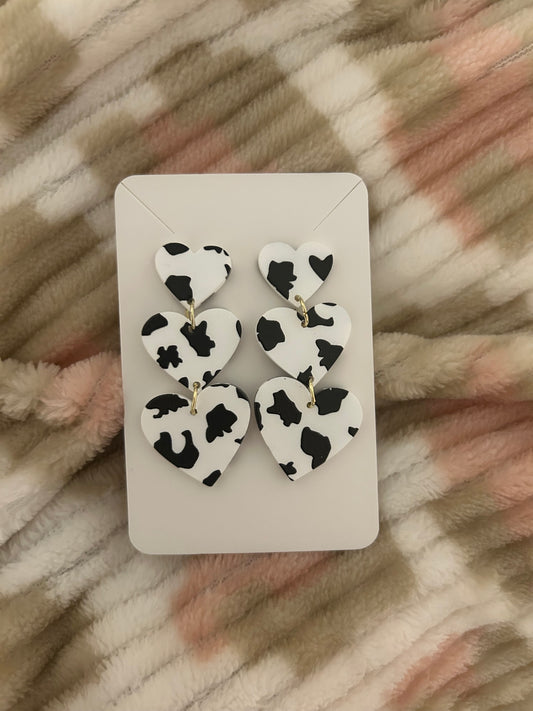 Cow heart earrings