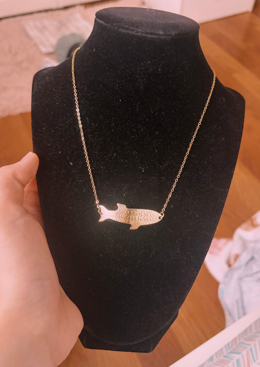 Kastmaster gold fish lure non tarnish gold filled necklace