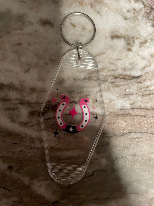 Horseshoe keychain pink