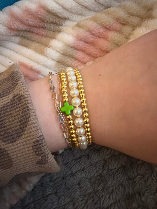 Green easter cross non tarnish set
