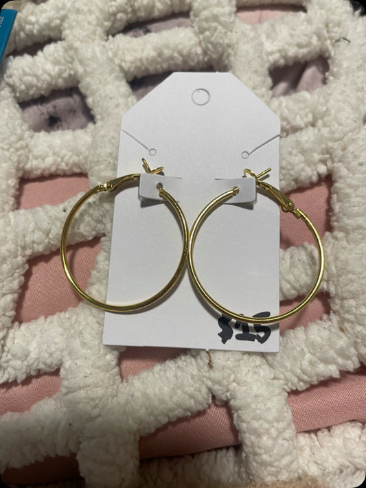 14k gold plated hoop earring