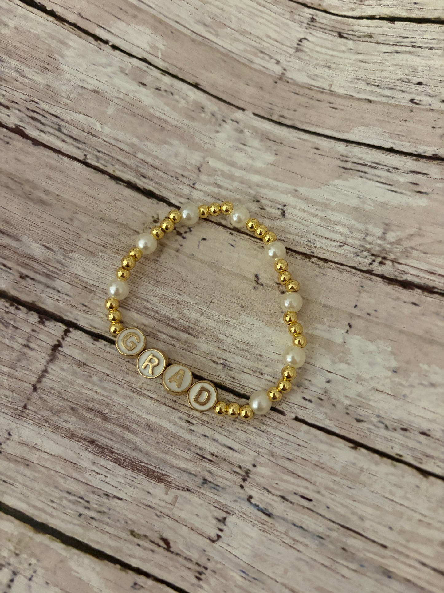 Grad bracelet non tarnish beaded bracelet