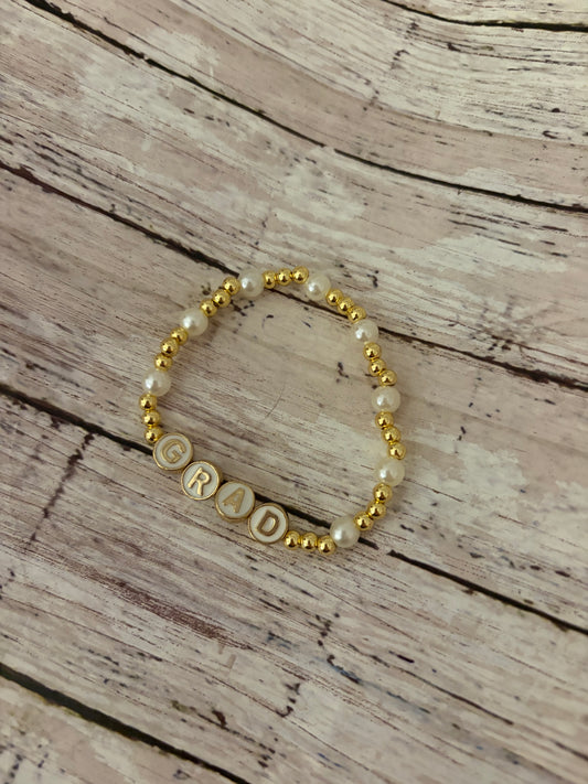 Grad bracelet non tarnish beaded bracelet