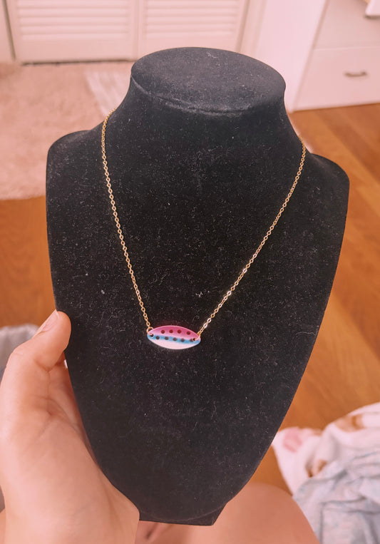 Cotton candy kastmaster lure gold filled non tarnish necklace