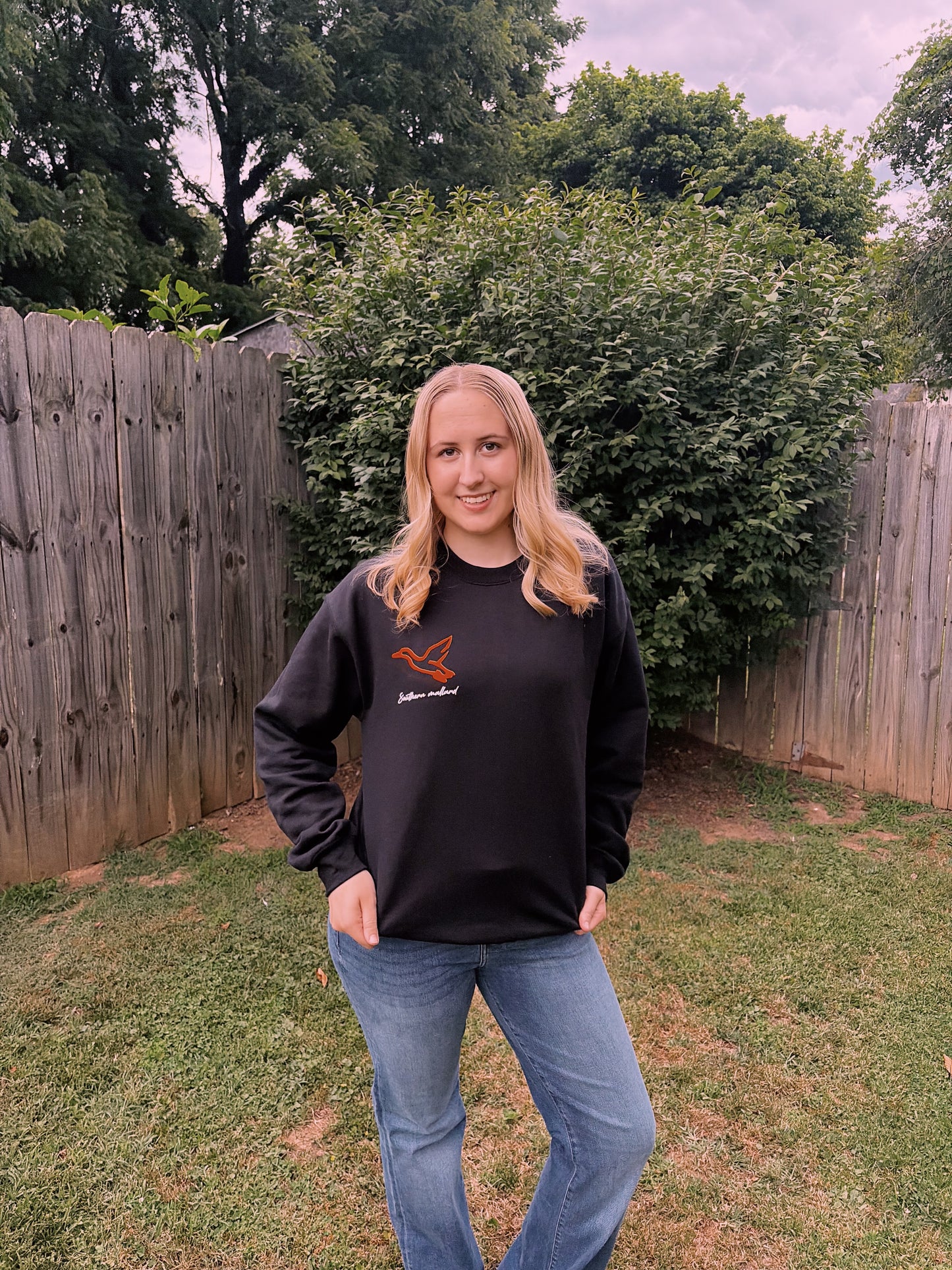 Southern mallard duck crewneck (women’s) colors below