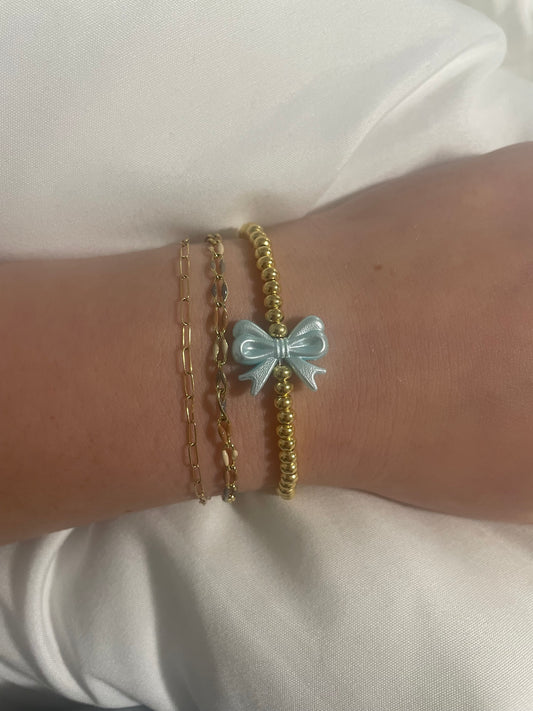 Blue bow bracelet