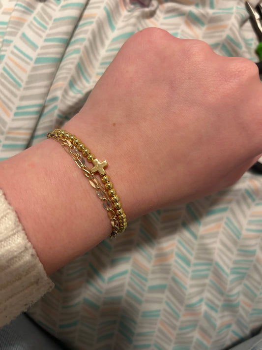 Double cross me non tarnish bracelet