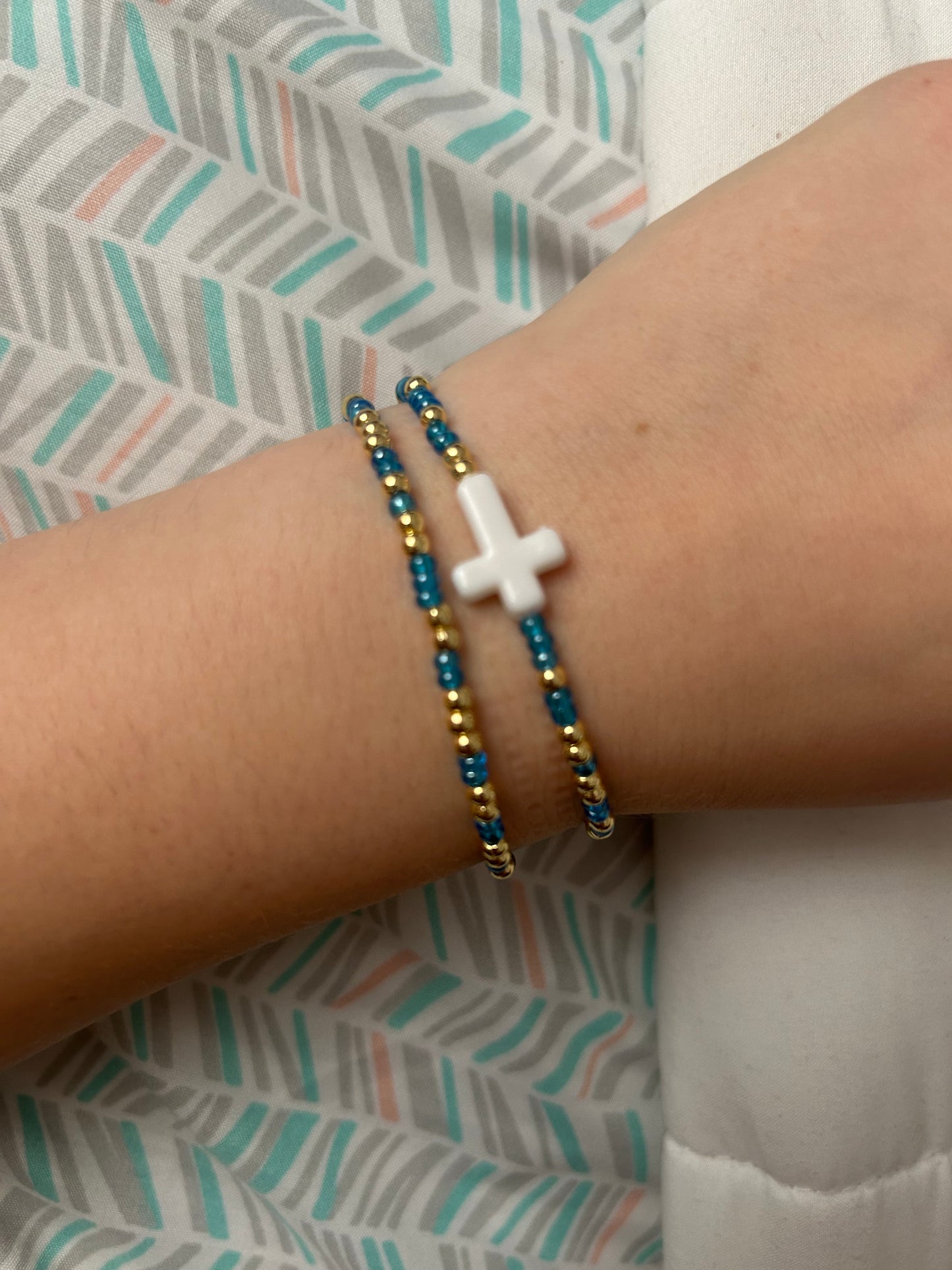 Cross bracelet set non tarnish