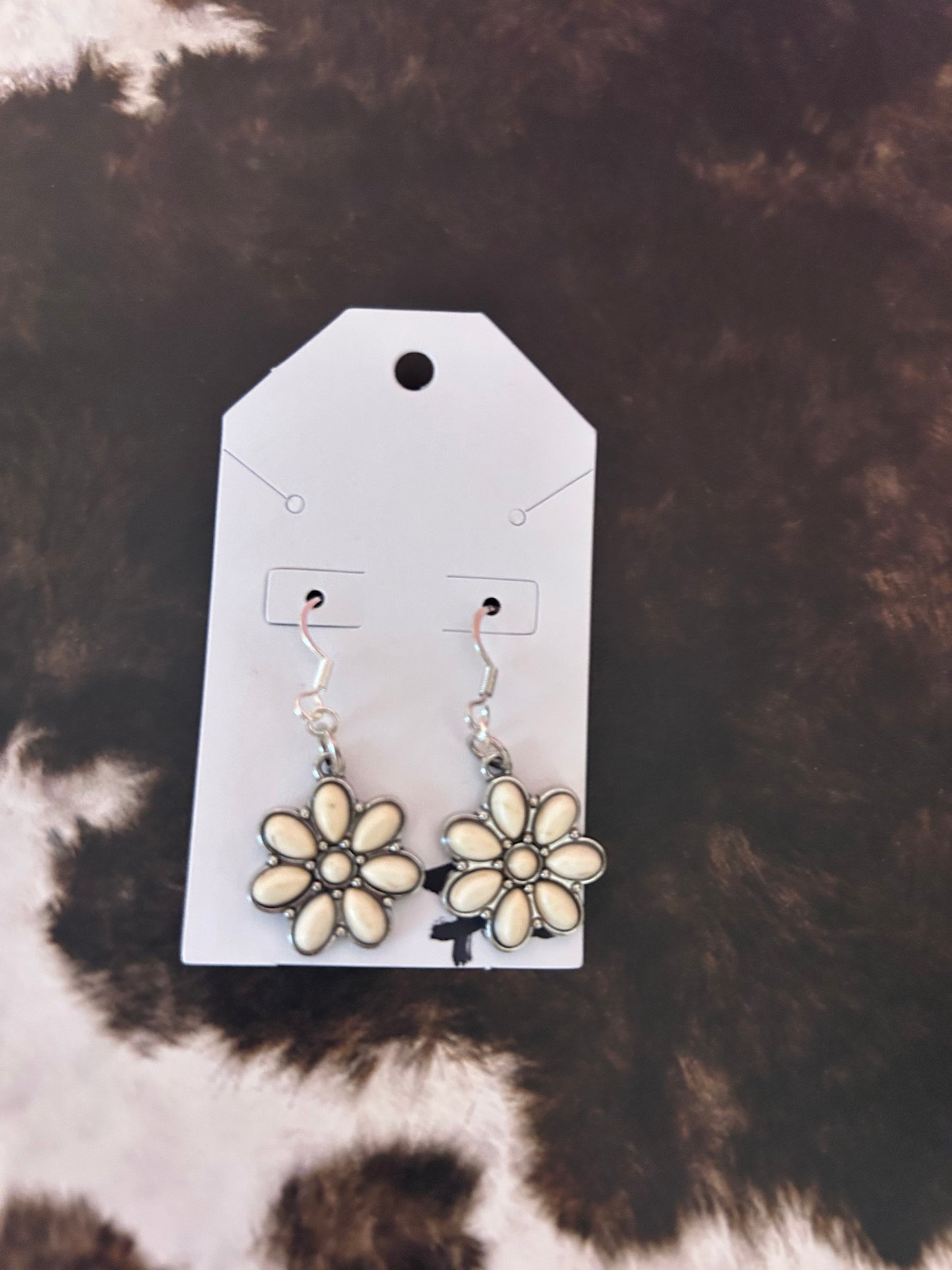 Silver flower earrings