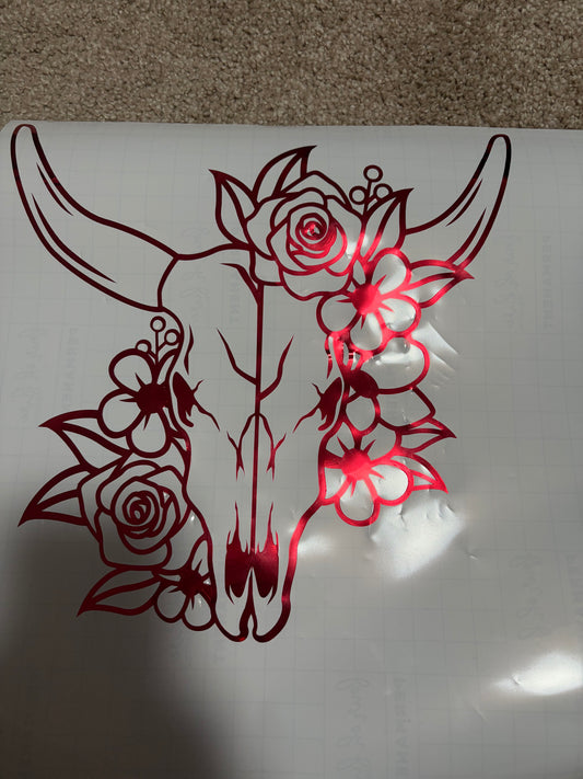 Cow skull sticker size large