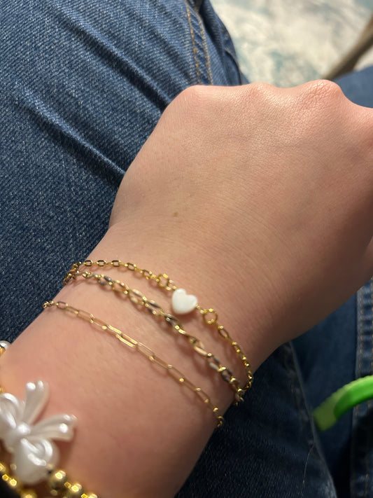 Heart non tarnish bracelet