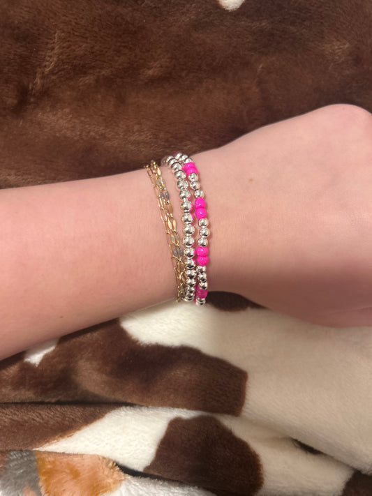 Double pink silver stack