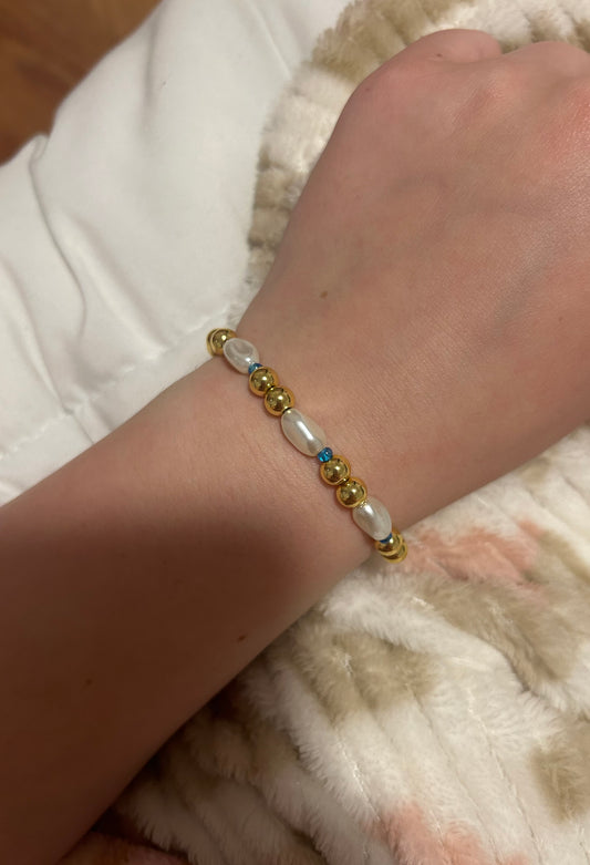 pearl blue non tarnish bracelet