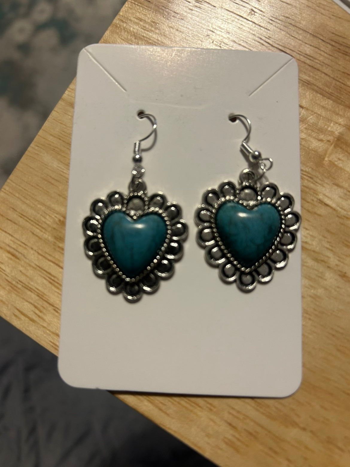Turquoise heart earrings