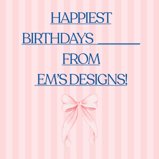 Customized birthday card (email or message on social media to custom order)