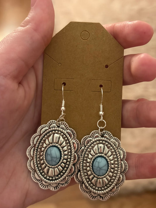 Blue and silver earrings sterling silver