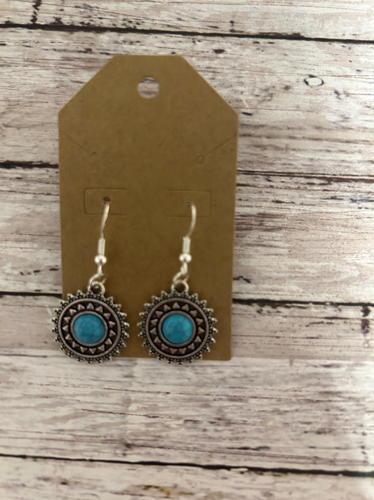 Sterling silver western moon earring