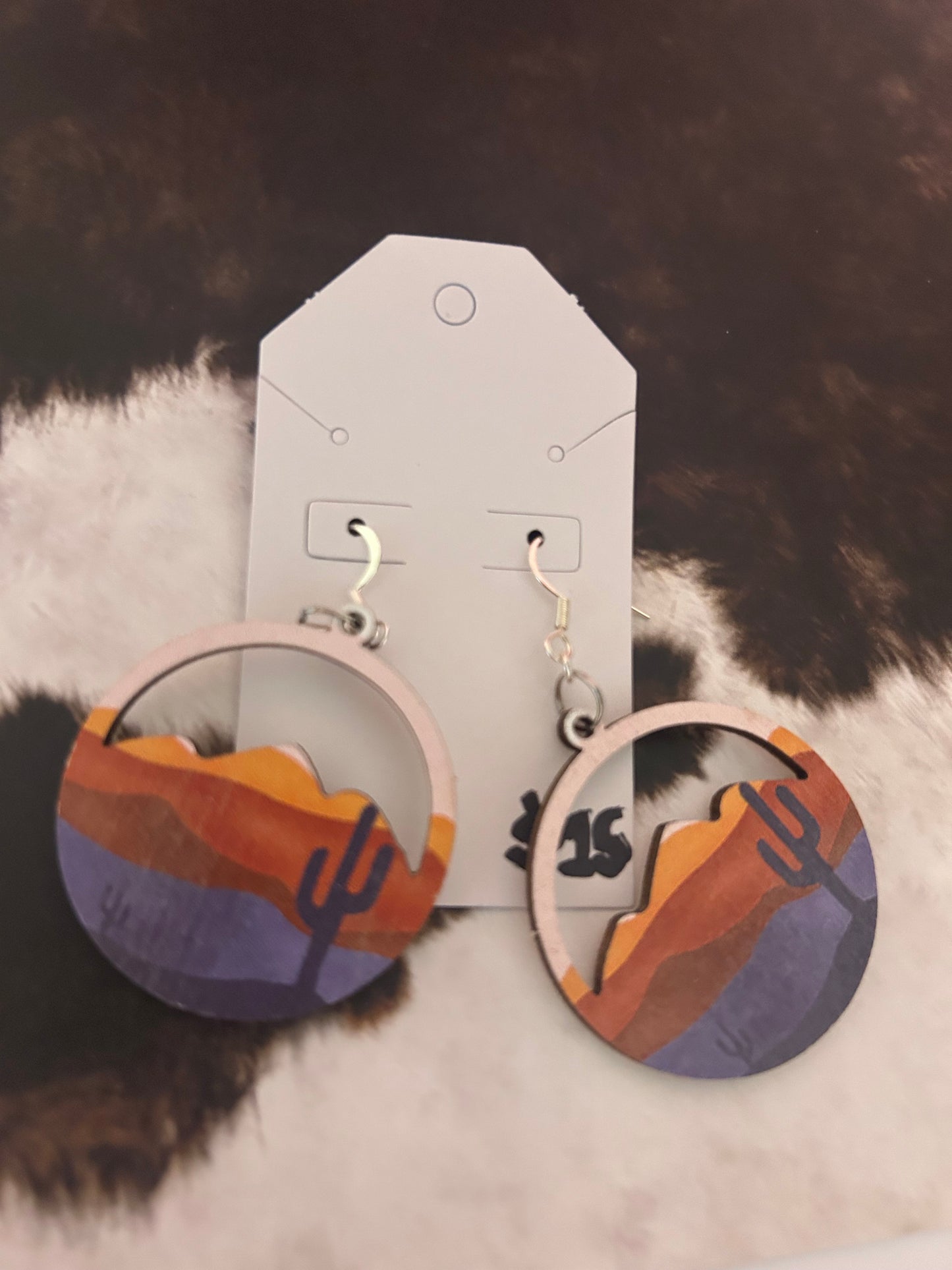Western landscape earrings