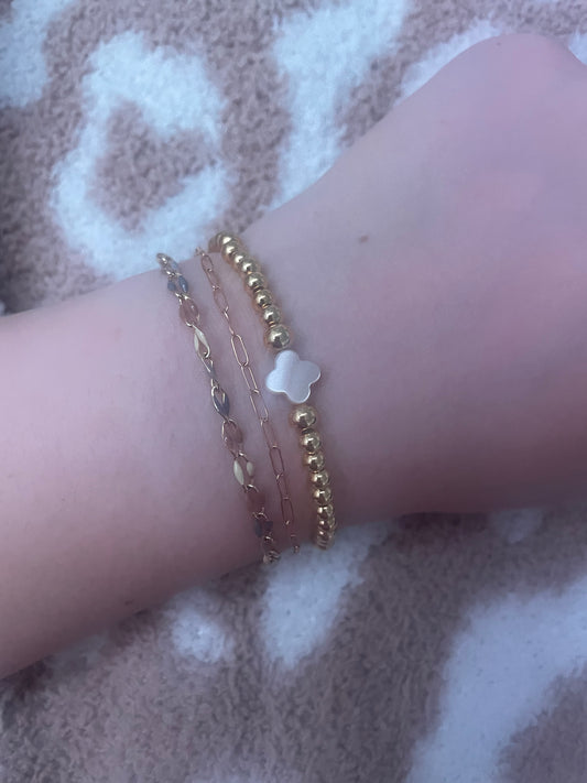 Golden clover non tarnish bracelet