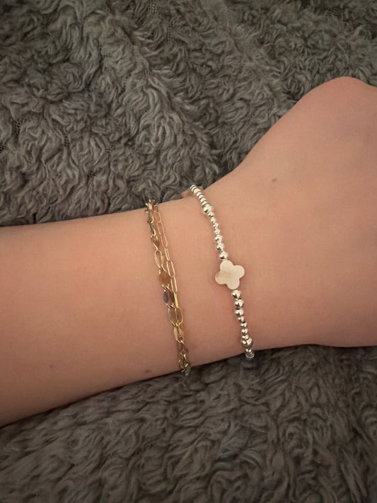 Silver clover bracelet non tarnish
