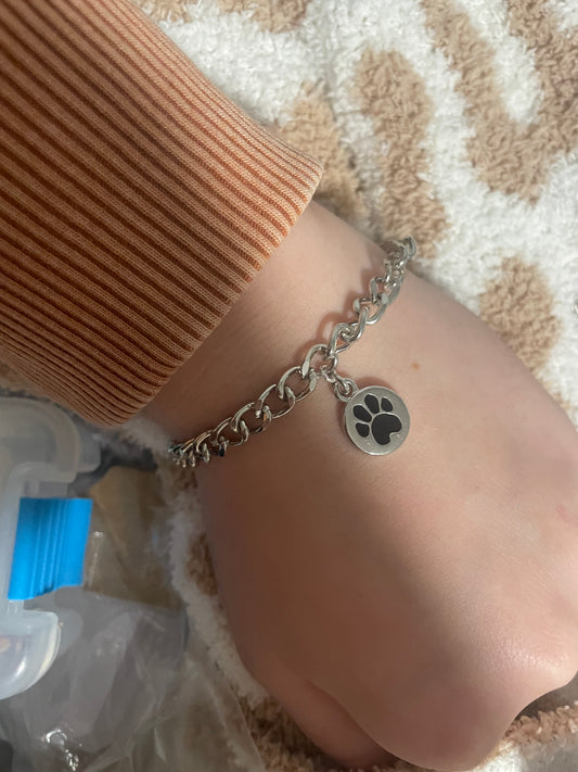 Silver bobcats bracelet