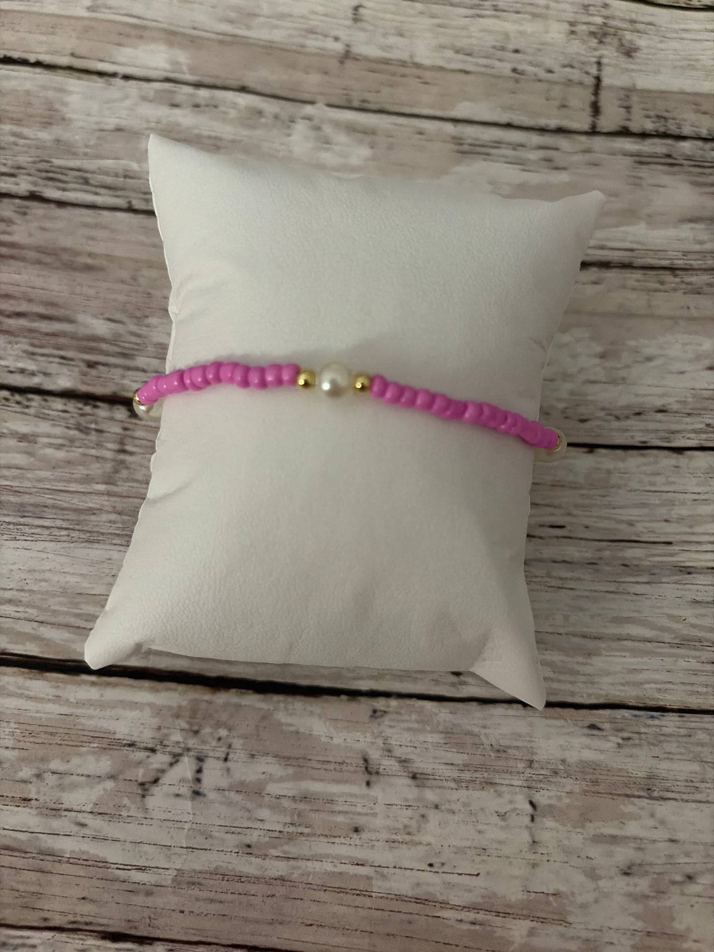 Purple pearl and gold non tarnish dainty bracelet