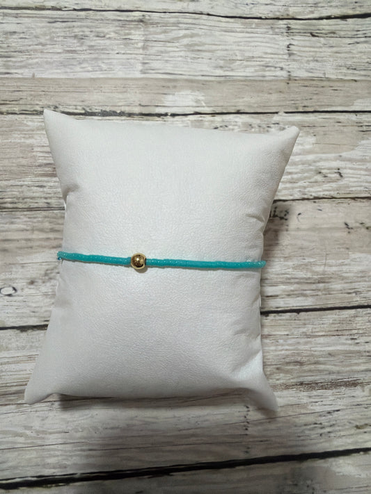 Aquamarine delica bracelet non tarnish