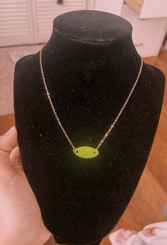 Neon rooster tail lure gold filled non tarnish necklace